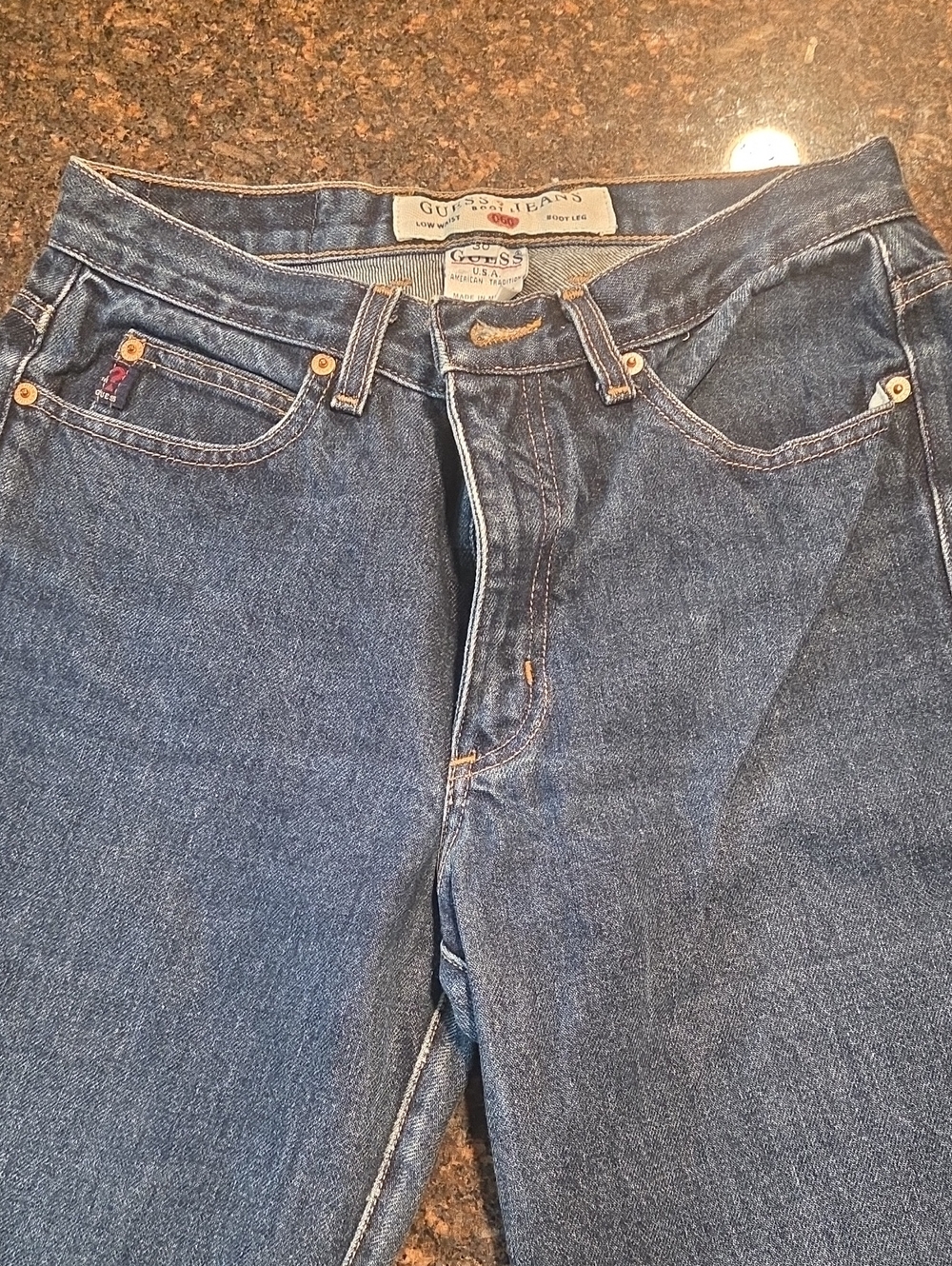 Guess Men's Relaxed Fit Dark Blue Denim Jeans